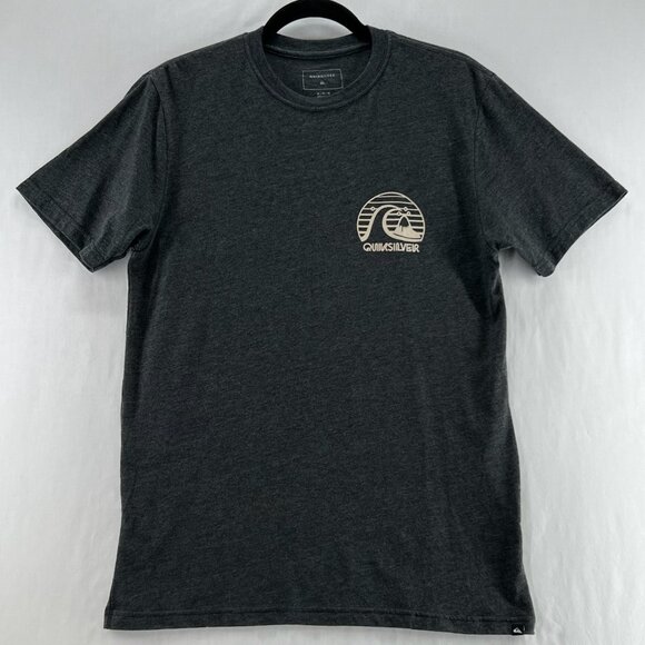 Quiksilver Bold Move Mod T-Shirt Men M Crewneck Surf Skater Graphic Heather Gray - Picture 1 of 11